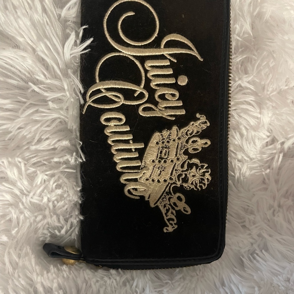 Juicy Couture Brown Wallet with Gold Embroidery